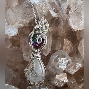 #8 Mystic Topaz and Moonstone Pendant Sterling Silver